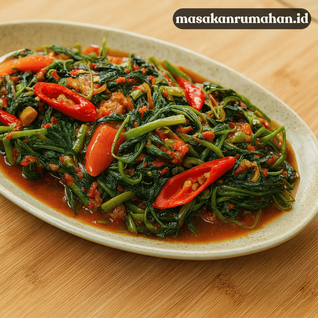 tumis kangkung terasi lezat
